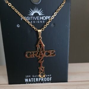 Gold Amazing Grace Necklace